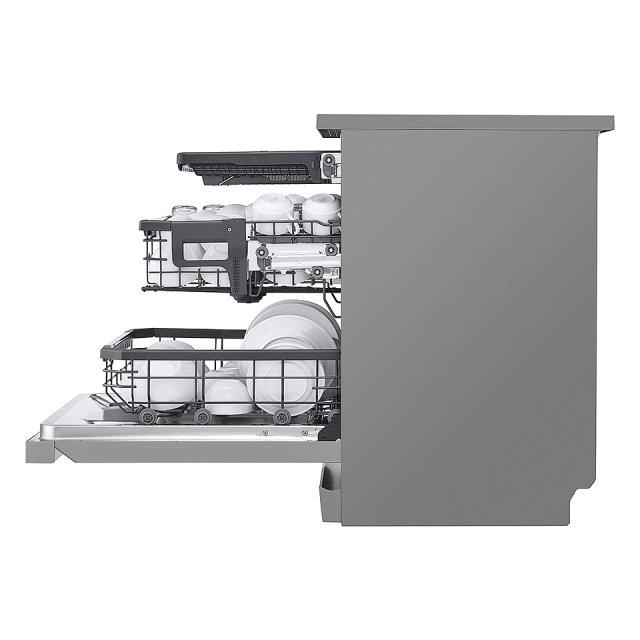【登錄送微波爐+3000元】LG 14人份 QuadWash™ Steam 蒸氣洗碗機－消光銀 (DFB335HS)