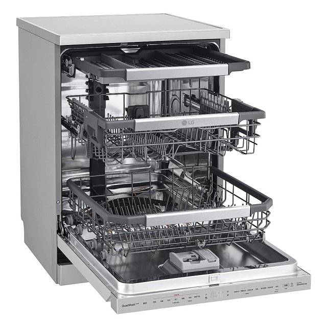 【登錄送微波爐+3000元】LG 14人份 QuadWash™ Steam 蒸氣洗碗機－消光銀 (DFB335HS)