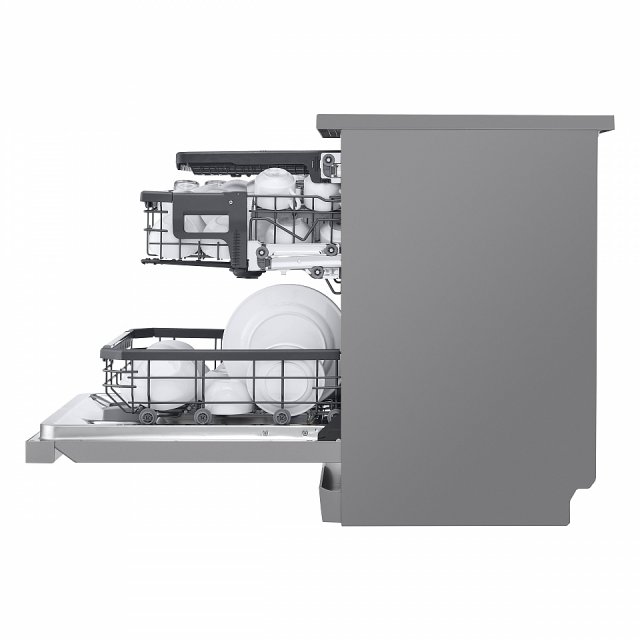 【登錄送微波爐+3000元】LG 14人份 QuadWash™ Steam 蒸氣洗碗機－消光銀 (DFB335HS)