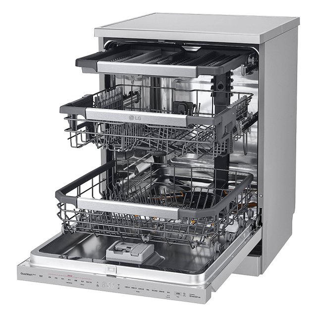 【登錄送微波爐+3000元】LG 14人份 QuadWash™ Steam 蒸氣洗碗機－消光銀 (DFB335HS)