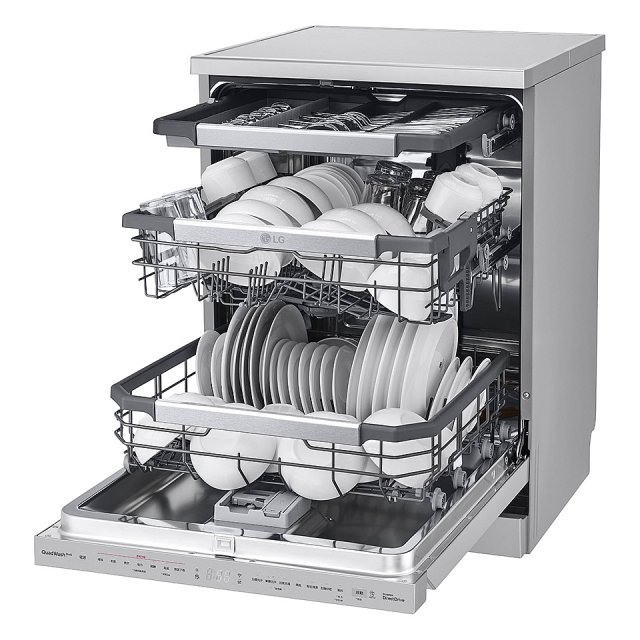 【登錄送微波爐+3000元】LG 14人份 QuadWash™ Steam 蒸氣洗碗機－消光銀 (DFB335HS)