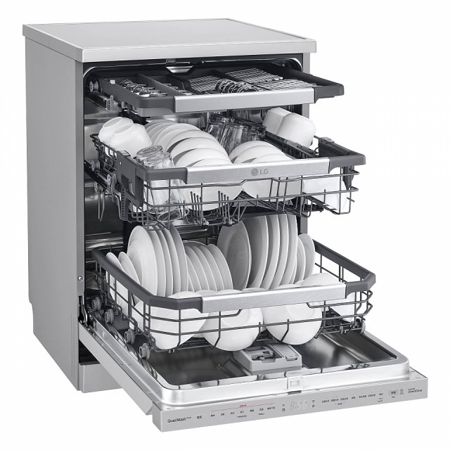 【登錄送微波爐+3000元】LG 14人份 QuadWash™ Steam 蒸氣洗碗機－消光銀 (DFB335HS)
