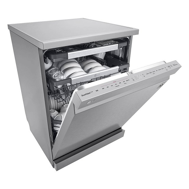 【登錄送微波爐+3000元】LG 14人份 QuadWash™ Steam 蒸氣洗碗機－消光銀 (DFB335HS)