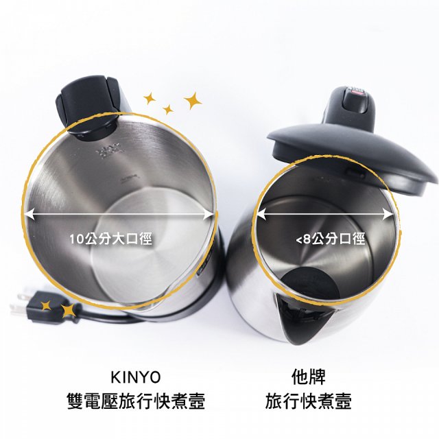 【KINYO】雙電壓旅行快煮壼 0.6L (AS-HP70)