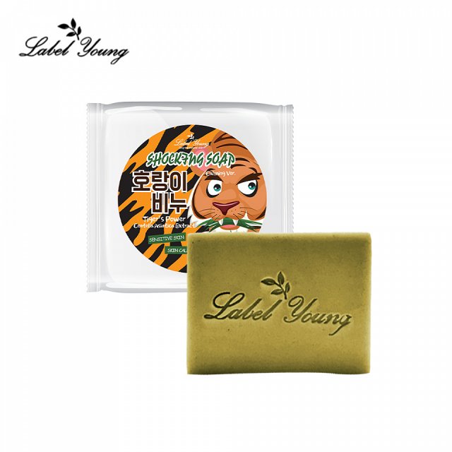 【新上市買一送一加碼折】韓國 LABEL YOUNG控油去痘淨化老虎皂-(保存期限2024/07)