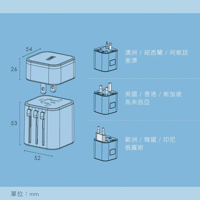 【KINYO】多合一旅行萬國轉接頭 (MPP3456-1 / MPP-2345-1)