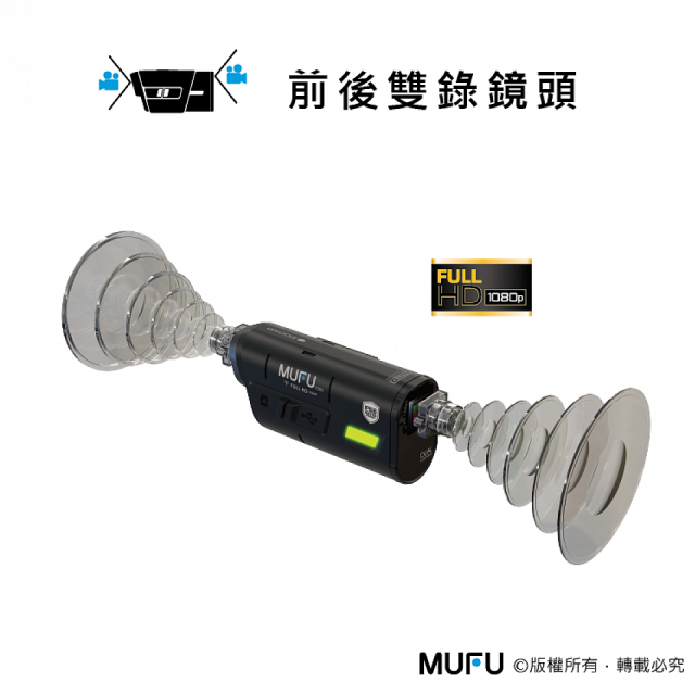 MUFU 機車行車記錄器 V20S二頭機【贈64GB記憶卡+收納盒】