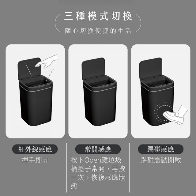 【KINYO】智慧感應垃圾桶18L (EGC-1265)