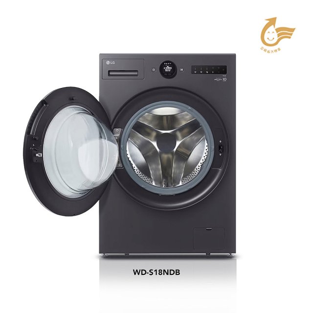 【母親節下殺加碼送】LG AI DD™蒸氣滾筒洗衣機 (蒸洗脫烘)｜18公斤｜WD-S18NDB (夜墨灰)