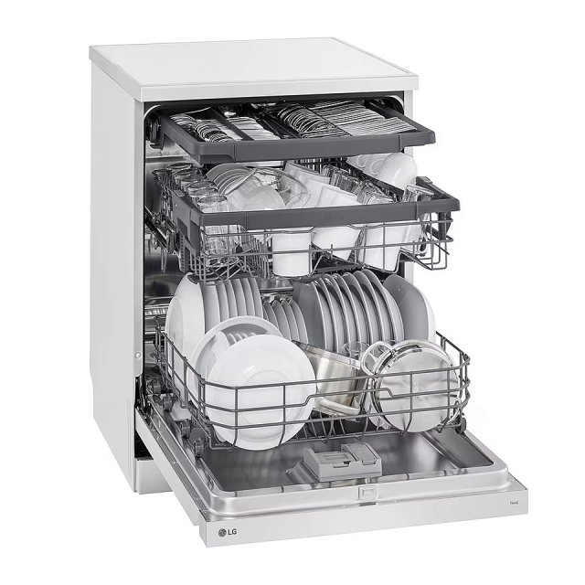 【登錄送微波爐】LG 14人份 QuadWash™ 蒸氣洗碗機｜雲朵白 (DFB533FW)