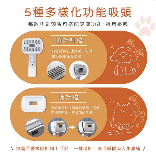 【KINYO】寵物美容除毛吸塵器 (KVCP-206)