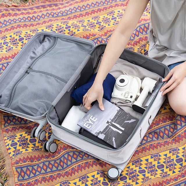 【BIGGER】20吋前開蓋摺疊箱【菱格紋】