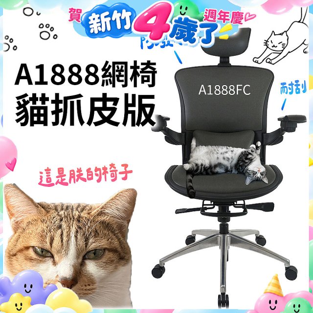 起立時光A1888網椅 貓抓皮版A1888FC