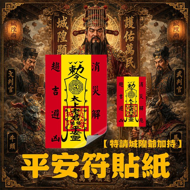 486文創 平安符貼紙 (特請城隍爺加持)