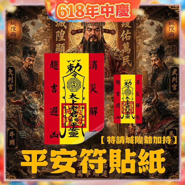 486文創 平安符貼紙 (特請城隍爺加持)