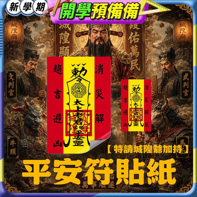 486文創 平安符貼紙 (特請城隍爺加持)