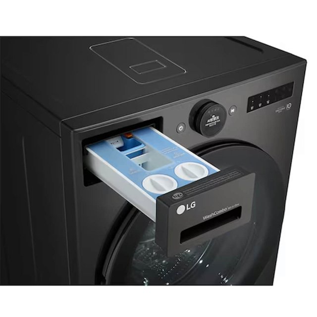 LG 22公斤 WashCombo™ AI 熱泵滾筒洗衣機｜熱泵除濕 |尊爵黑｜AI DD™ 蒸洗脫烘 (WD-S22FHDB)