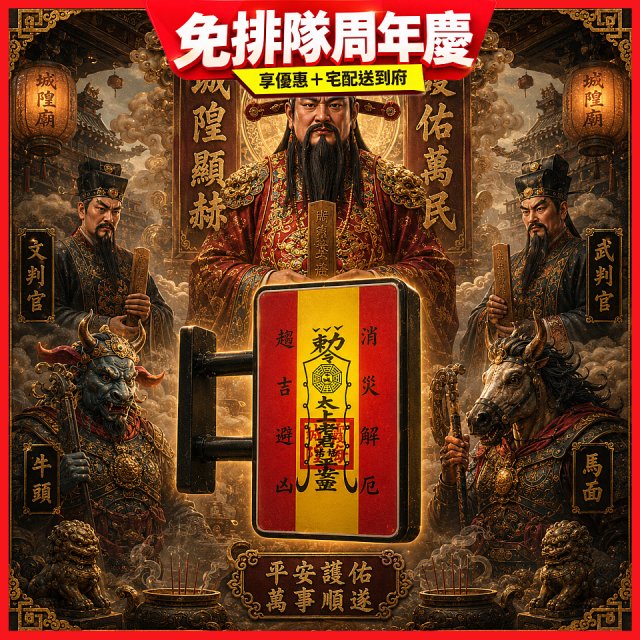 486文創 平安符 磁吸燈箱 (特請城隍爺加持)