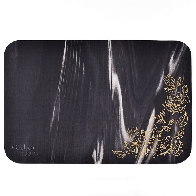 【rubber anne】頂級軟式珪藻土吸水地墊-金/銀雕花(60*40cm)