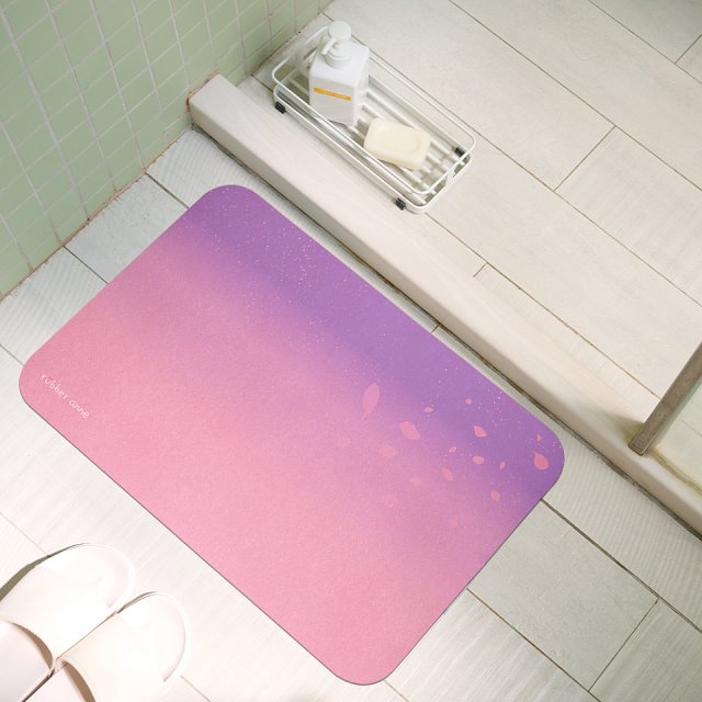 【rubber anne】頂級軟式珪藻土吸水地墊-櫻花系列(60*40cm)