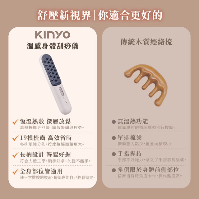 【KINYO】溫感身體按摩刮痧儀 (AMR407)