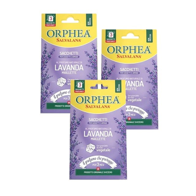 【義大利ORPHEA歐菲雅】香氣衣物袋3盒(9包)贈掛片1盒(12片)