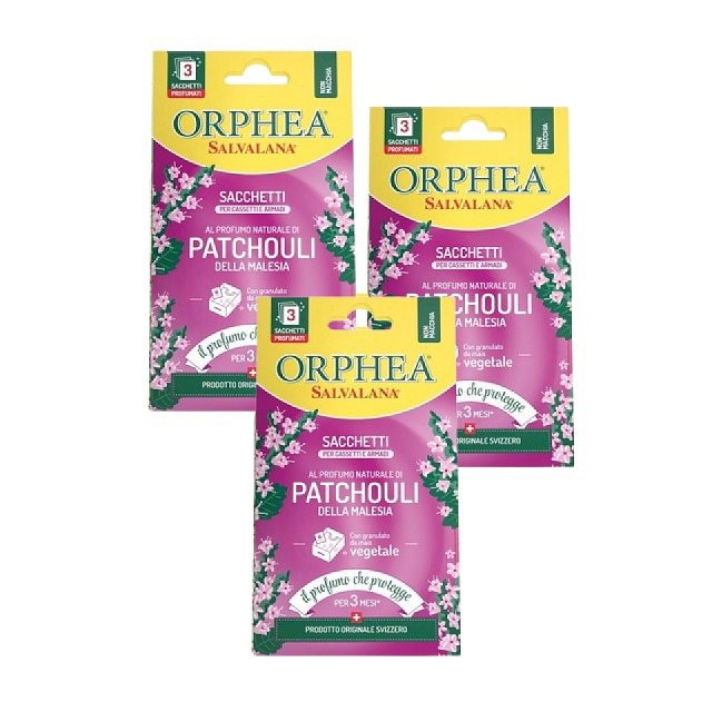 【義大利ORPHEA歐菲雅】香氣衣物袋3盒(9包)贈掛片1盒(12片)